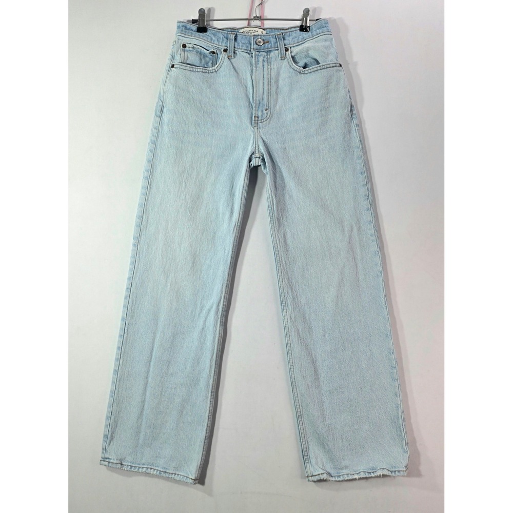 Abercrombie & Fitch 90s Relaxed High Rise Jeans Light Wash 26/2s Denim (28x28)